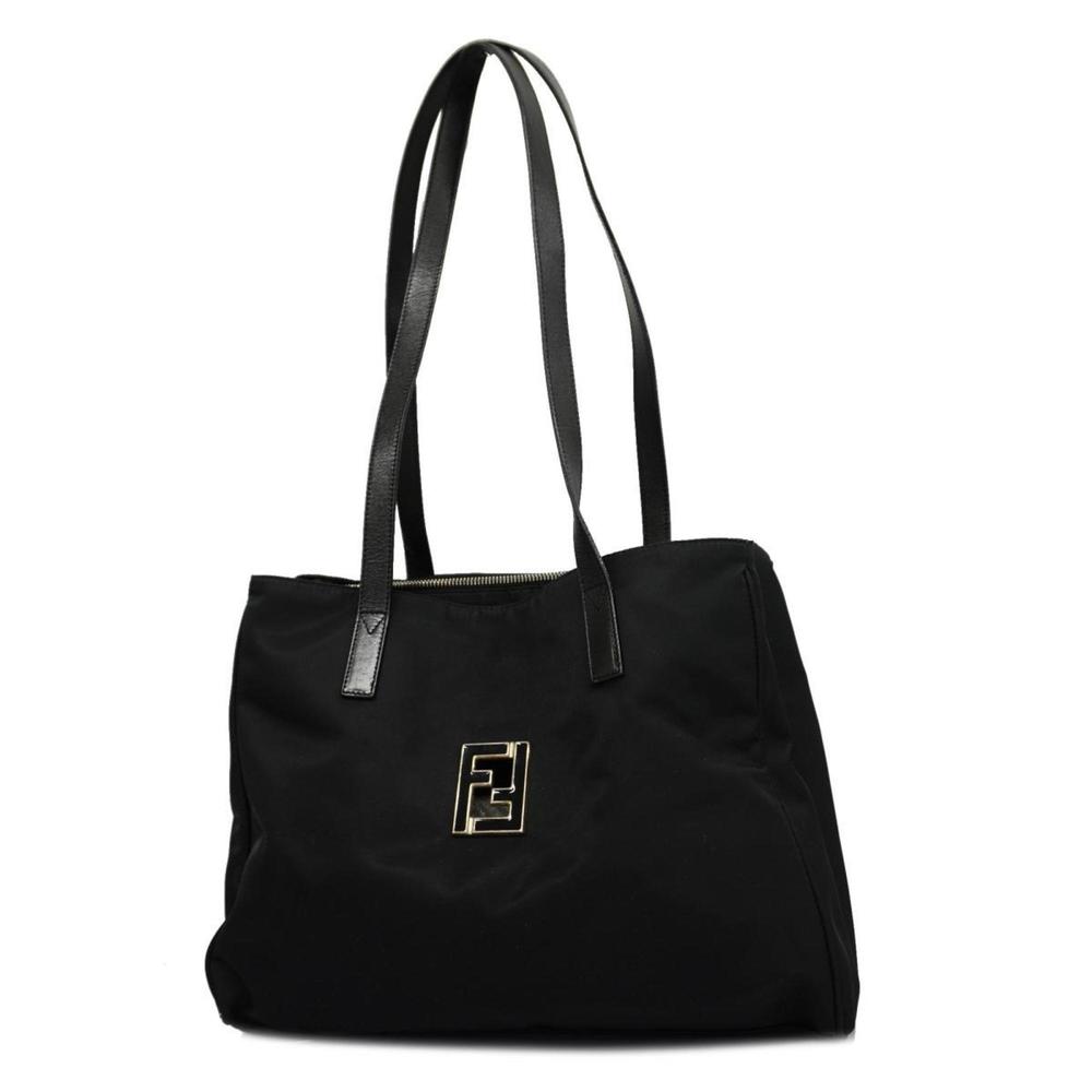 Fendi Black Tote Bag with Gold Logo